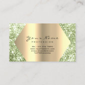 Gold Sepia Glitter Makeup Artist Lashes Mint Green Business Card (Back)