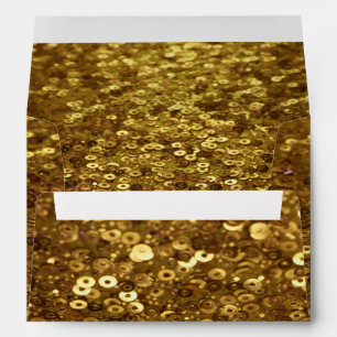 Gold Sequin All Over Glitter Look Envelope