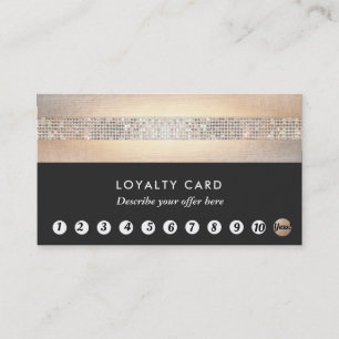 Gold Sequin Black Loyalty 10 Punch Beauty Salon