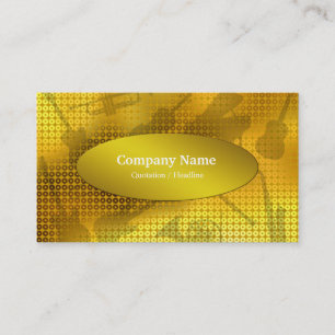 Gold Sequin Music Instrument Business Card