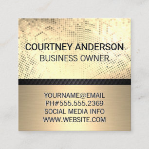 Gold Sequin Tiling Mesh Gold Metallic Square Business Card