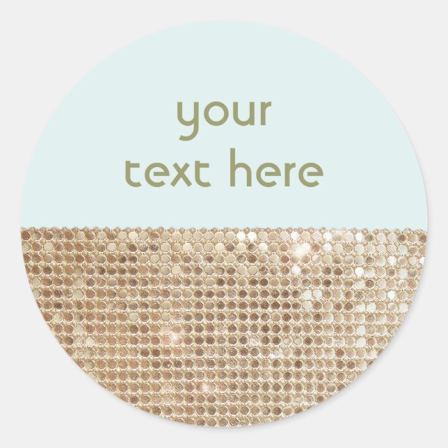 Gold Sequined Customizable Sticker (Front)