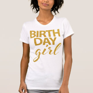 Gold Sequins Birthday Girl Shirt