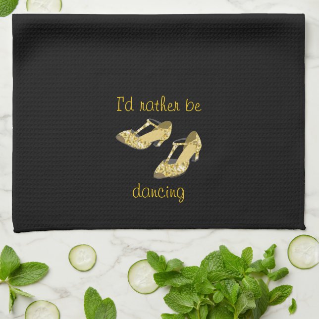 Gold Sequins High Heels Rather Be Dancing Towel (Folded)