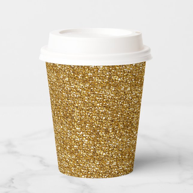 GOLD SEQUINS-PAPER PARTY CUPS (Front)
