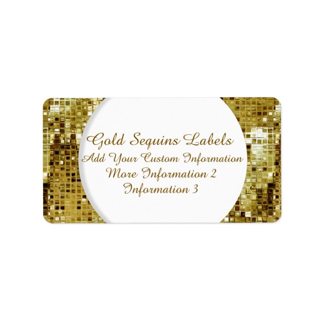 Gold Sequins Return Address Labels (Front)