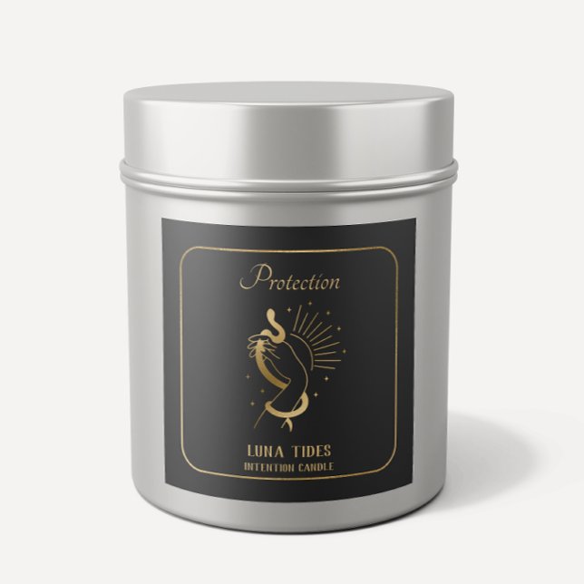 Gold Serpent Protection Intention Candle Label (Creator Uploaded)