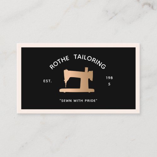 Gold Sewing Machine Tailor or  Seamstress Black Business Card
