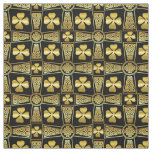 Gold Shamrock/Celtic cross/braided knot design Fabric