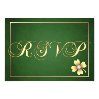 Gold Shamrock Celtic St Patrick's Day Rsvp Card