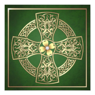 Gold Shamrock Celtic St Patrick's Day Wedding Card