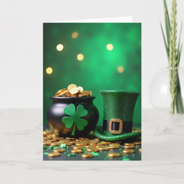 Gold Shamrock Coins Card (Front)