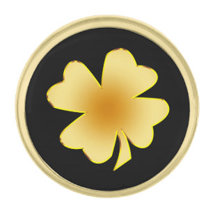 Gold Shamrock Gold Finish Lapel Pin