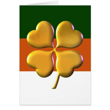 gold shamrock irish flag St Patrick's day card