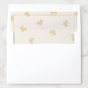 Gold Shamrock Pattern Cream & Gold Elegant Envelope Liner