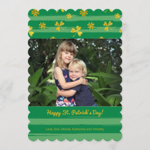 Gold Shamrocks Photo St. Patrick's Day Card
