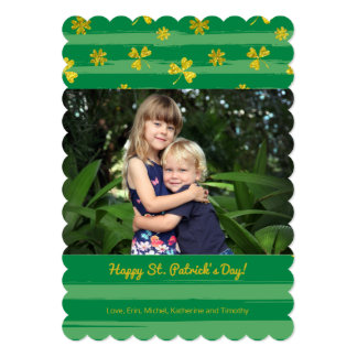 Gold Shamrocks Photo St. Patrick's Day Card