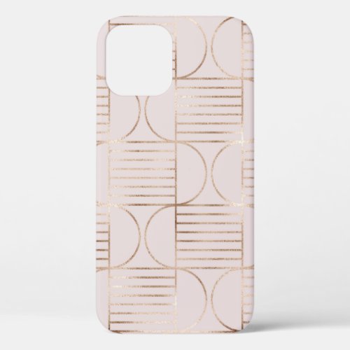 Gold shapes mid_century modern pattern iPhone 12 case