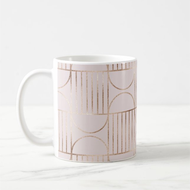 Gold shapes: mid-century modern pattern. coffee mug (Left)