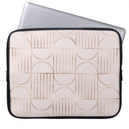 Gold shapes mid_century modern pattern laptop sleeve