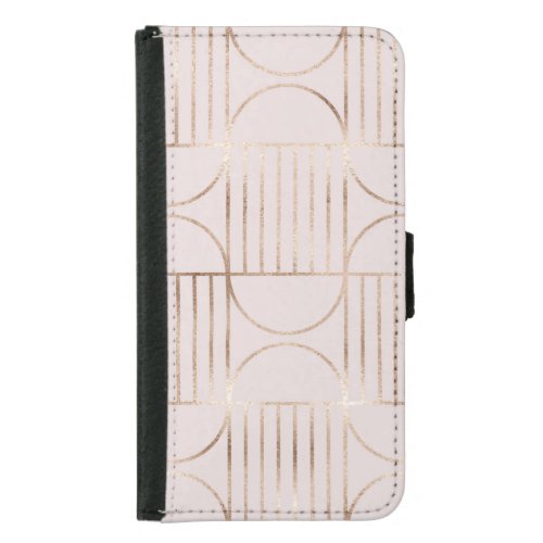 Gold shapes mid_century modern pattern samsung galaxy s5 wallet case