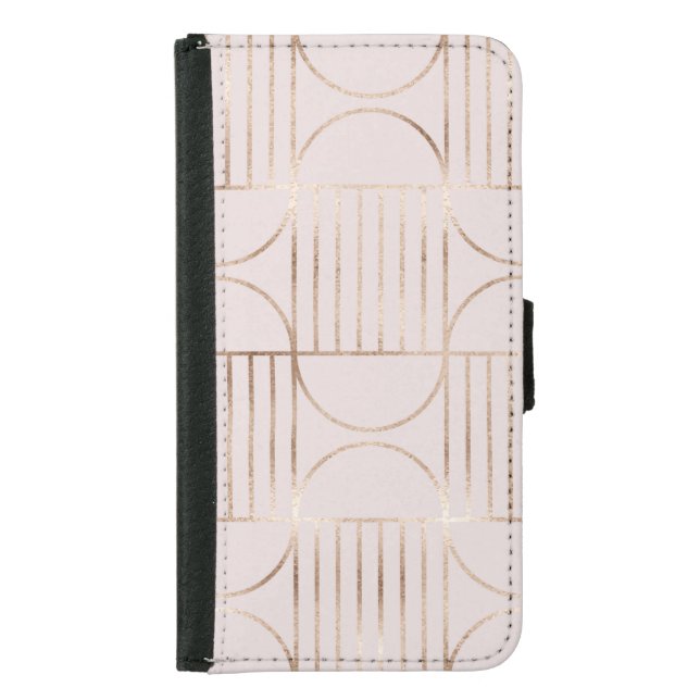 Gold shapes: mid-century modern pattern. samsung galaxy wallet case (Front)