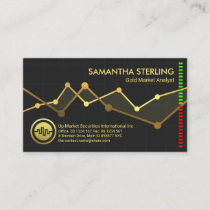 Gold Share Market Uptrend Graph Gold Dealer Business Card