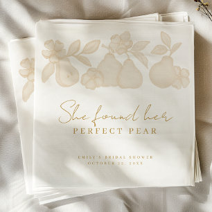 Gold She Found Her Perfect Pear Bridal Shower Napkins
