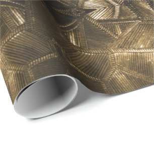 Gold Sheen Elegant Textured Glass Look Wrapping Paper