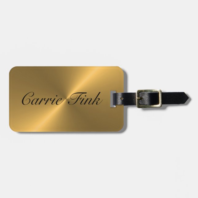 Gold Sheen Luggage Tag (Front Horizontal)