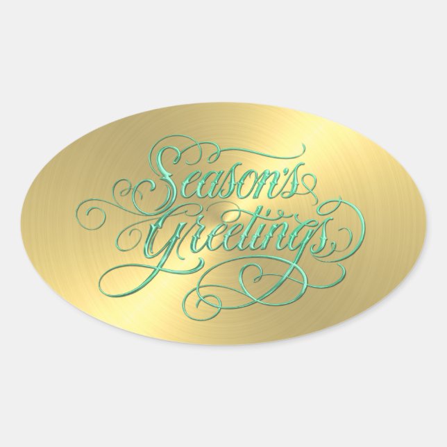 Gold Sheen Season's Greetings Sticker (Front)