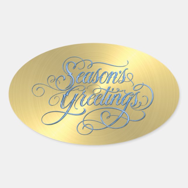 Gold Sheen Season's Greetings Sticker (Front)