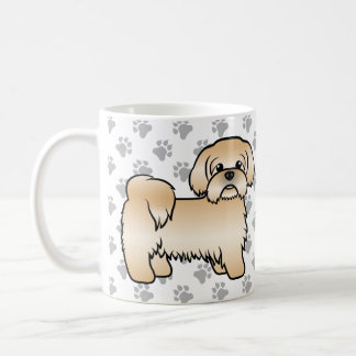 Gold Shih Tzu Cute Cartoon Dog Illustration Coffee Mug