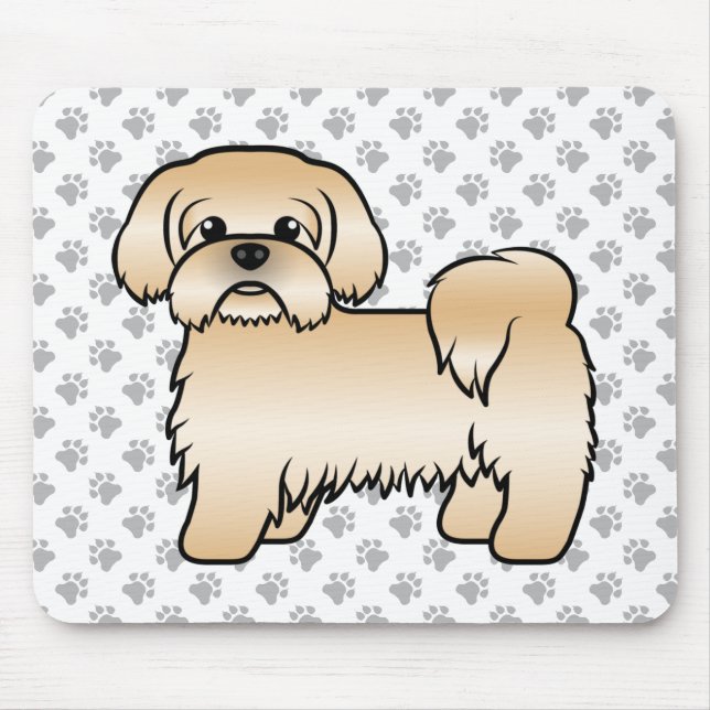 Gold Shih Tzu Cute Cartoon Dog Illustration Mouse Pad (Front)
