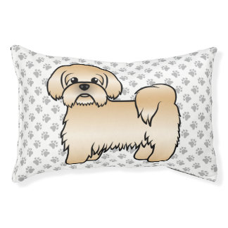 Gold Shih Tzu Cute Cartoon Dog Illustration Pet Bed