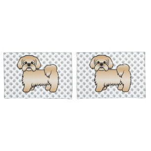 Gold Shih Tzu Cute Cartoon Dog Illustration Pillow Case
