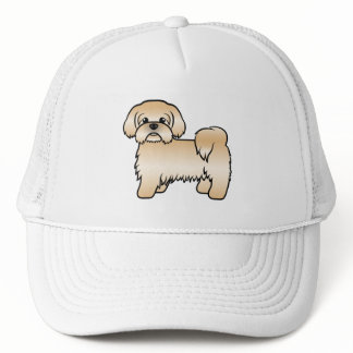 Gold Shih Tzu Cute Cartoon Dog Illustration Trucker Hat