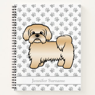 Gold Shih Tzu Cute Cartoon Dog &amp; Name Notebook
