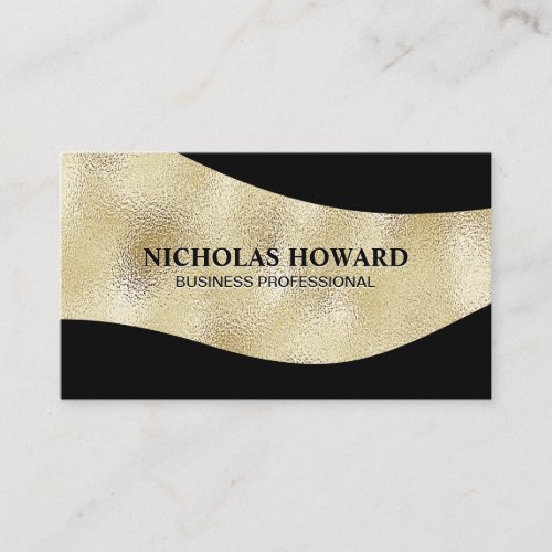 Gold Shimmer and Black  Business Card