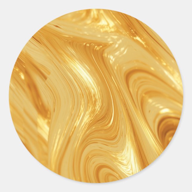 Gold shimmer classic round sticker (Front)