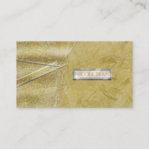 Gold Shimmer Crystal Glass Glam Designer Style Business Card