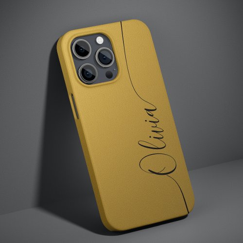 Gold Shimmer Elegant Calligraphy Script Name Case_Mate iPhone 14 Case