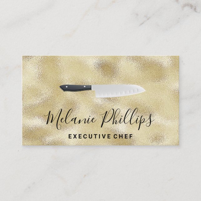 Gold Shimmer | Knife Business Card (Front)