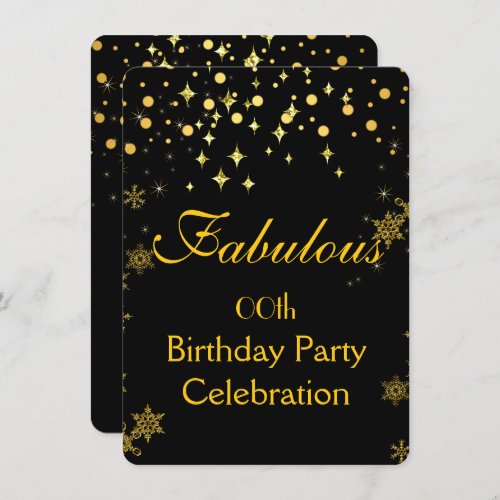 Gold Shimmer Lights Birthday Party Invitation