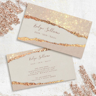 Gold shimmer ripped paper business card