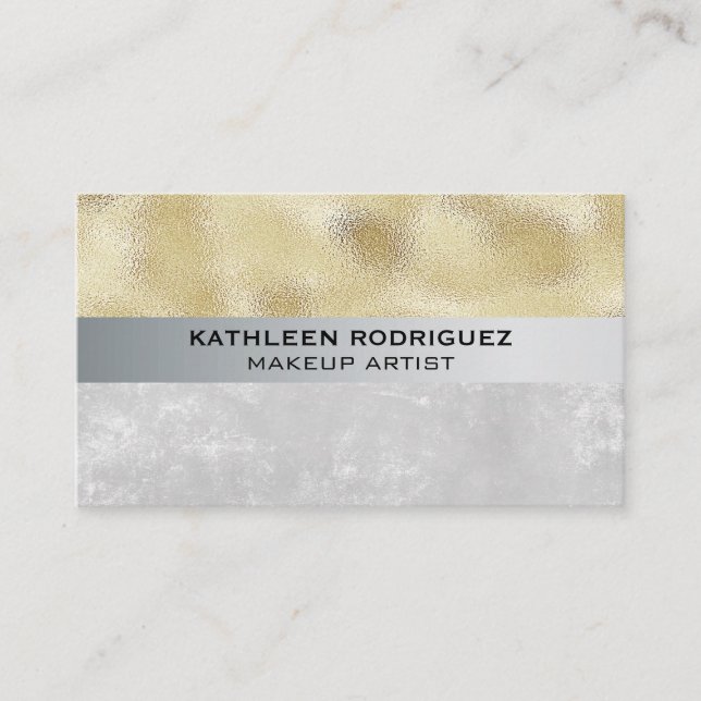 Gold Shimmer | Texture Color Block Business Card (Front)