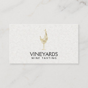 Gold Shimmer Wine Glass Business Card