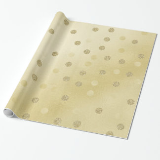 Gold Shimmer with Glitter Circles Wrapping Paper