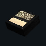 Gold Shimmery  Leopard Personalized            Gift Box<br><div class="desc">A glittery gold and black leopard print with a black ribbon where you can personalize it along with a gold metallic polish finish below for extra glam.  Stylish chic glam.</div>