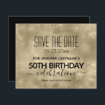 Gold Shine 50th Birthday Save the Date Budget<br><div class="desc">Star Shine Faux Gold Foil Background Save the Date Birthday invitations. All text is adjustable and easy to change for your own party needs. Great elegant 50th birthday template design.</div>